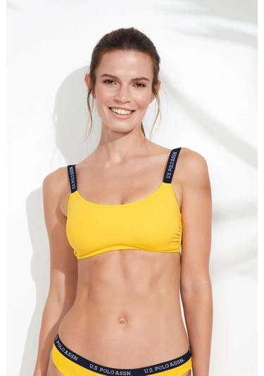 U.S. Polo Assn. Kadın Sarı İnce Askılı Bikini Üst 21502