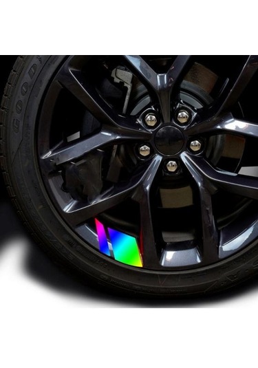 Mavi 6 Adet Mükemmel Tekerlek Zarif Modifiye Jant Etiket Şekillendirici Oto Oto Moto Tekerlek Göbeği Yansıtıcı Çıkartmalar