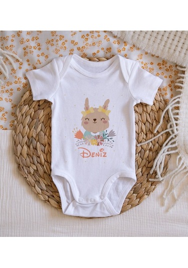 Bitmeyenkartus Bk Kids Isimli Bebek Body Zıbın - Model 14 Beyaz