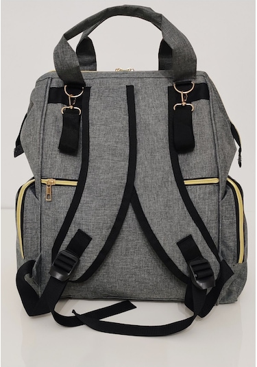 Bebek Bakım Çantası Organizatör Fonksiyonel Lüx Anne Bebek Bakım Sırt Çantası Gri Gri