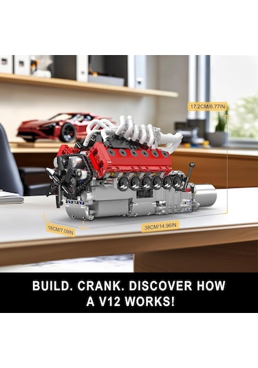 Mould King V12 Engine Model Kit +1366 Parça