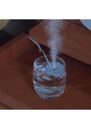 Moveevo Kırmızı Usb Mini Çiçek Nemlendirici - Taşınabilir Masaüstü Ultrasonik Buharlandırcı, 8 Saat Otomatik Kapatma, Sessiz İşleviyle Ev/ofis Kullanıma Uygun