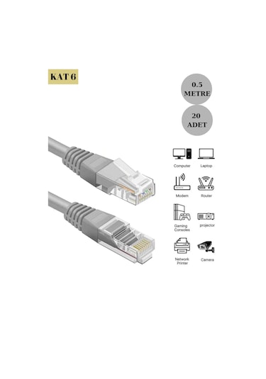 Redrock Cat6 Cca Patch Cord Cable - 0.50mt Network Kablosu 20adet