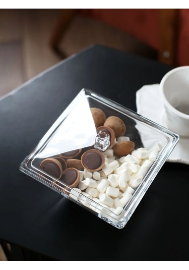 Pıta Ev Ve Kafe İçin Cam Kapaklı Şekerlik 700 Ml. 314357857 Beyaz