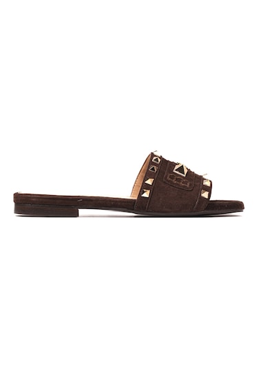 Caffee 490 C1341 Terlik Kadın 0197 394 Chiara Bellini Suede Caffee 490 C1341