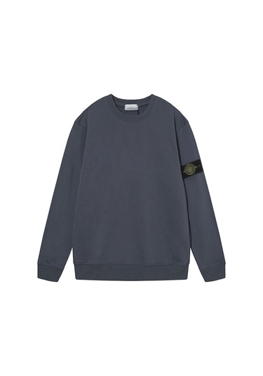 Unisex Çift Yuvarlak Yakalı Sweatshirt Gri-mavi