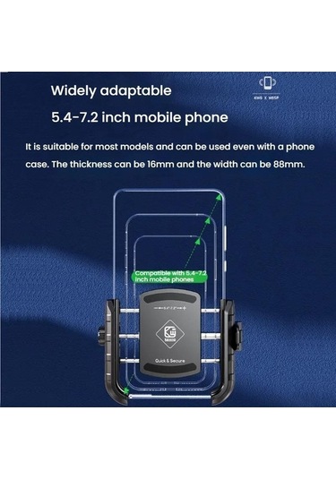 Ebitda Kewig Motosiklet-bisiklet Blokajsız Kamera Braketi M8sp-c2 Siyah Kewig Motosiklet Bisiklet Blokajsız Cep Telefonu Ka Siyah