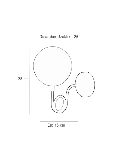 Luzarana Gali Krom-siyah Metal Gövde Füme Camlı Tasarım  Aplik Sarı