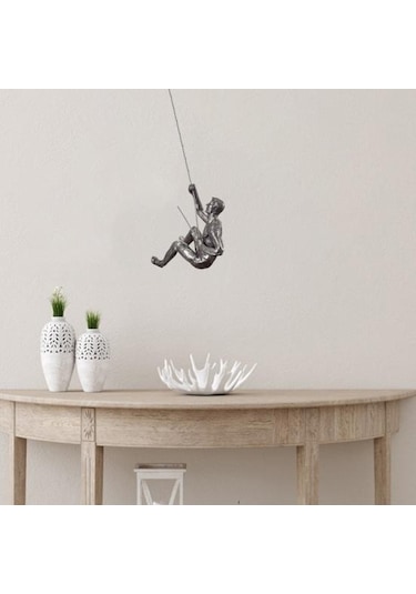 Siyah Sanatsal Gerçekçi Görünüm Heykeli Retro Narin Zanaat Kaya Tırmanıcısı Amerikan Tırmanıcı Reçine Kolye B