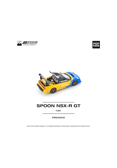 Pop Race Honda Nsx-r Gt Spoon Sports 1:64 Diecast Model Araba Pr640310 Sarı