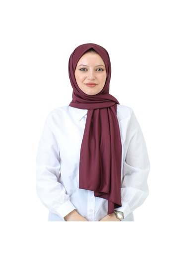 Şal Zarif Başörtüsü Eşarp Tesettür Giyim Uzun Abiyelik Vişne