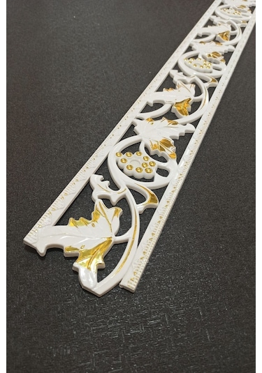 Beyaz Altın Duvar Ve Tavan Bordürü 10 Cm Eninde 100cm Uzunluğunda Dgk-14