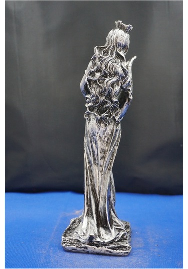 Fortuna Bereket Tanrıçası Heykeli - 28 Cm Mitolojik Biblo Hediyelik Eşya Ev Dekor Gümüş