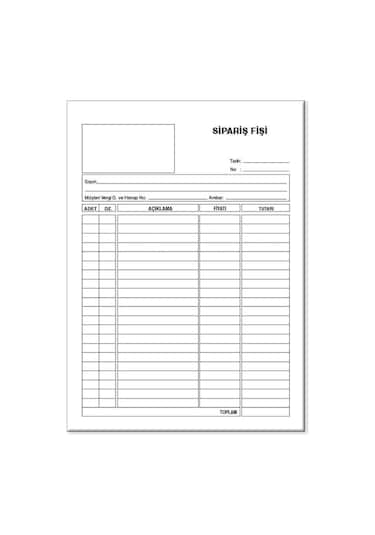 Folix Sipariş Fişi 14 X 20 Cm 2-50 2 Nüsha Otokopili 50 Yaprak 12