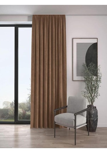 Kakao Ada Fon Perde Normal Pile 1'e 2,5 Pile-kakao Kakao