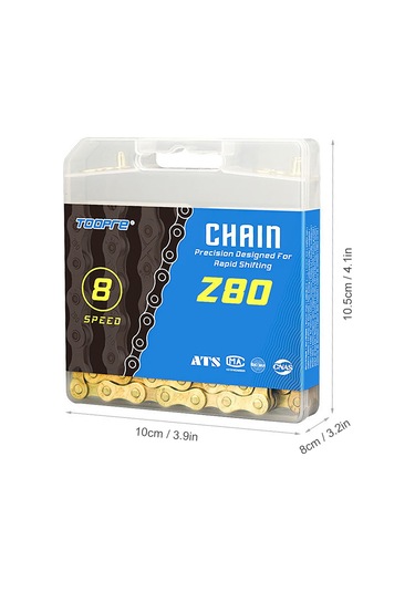 Folinda Toopre 6-7-8 Vites Bisiklet Zinciri, Tam Elektroplated Pas Koruma, Dağ Yolu Bisikleti İçin Altın Rengi Çok Renkli