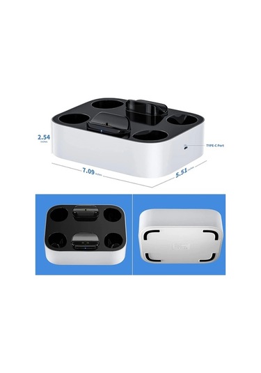 Novahub Yenidery Dual Hızlı Şarj Cihazı Ps5 Kontrolör Standı Sony Playstation 5 Dualsense Beyaz Amerika Birleşik Devletleri Beyaz