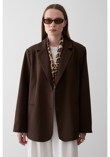 Kahverengi Blazer Ceket - 7619 Kahverengi