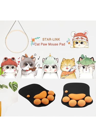 3d Sevimli Mouse Pad Bilgisayar Anime Yumuşak Kedi Pençesi Mousepad'leri Bilek Desteği Konforlu Silikon Hafızalı Köpük Oyuncu Mouse Pad'i
