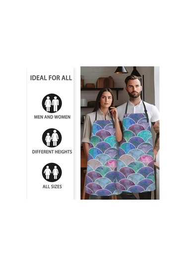 Fastbuy Kadın Ayarlanabilir Boyunlu Önlük, Evde Uygun Balık Desen, Rahat Doku Diğer