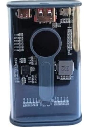 22.5w Pd Hizli 10000 Mah Digital Şeffaf Tasarimli Powerbank Gri