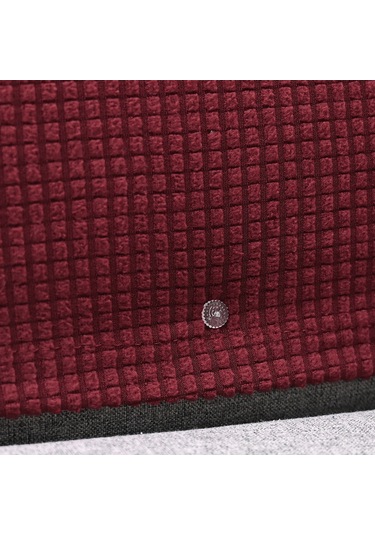 Suofeng Kırmızı Bambu Dokulu Koltuk Kol Halkası Seti - Yıkanabilir, Kaymazsız, Tüm Mevsimler İçin - 10 Adet Çivi İle Şarap Kırmızısı