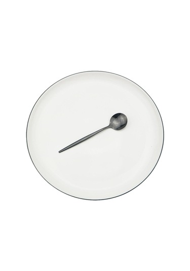 Siyah 6 Adet Siyah Yemek Takımı Kaşık Seti Ayna Paslanmaz Çelik Çatal Bıçak Kaşık Seti Yemek Takımı Kahve Çay Kaşığı Sofra Ev Mutfak Gümüş Siyah