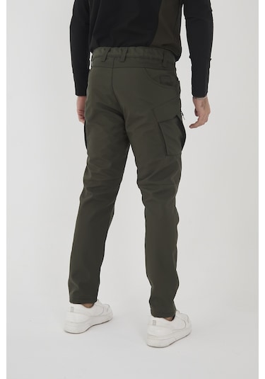 Camp Scoutland Camp594 Outdoor Softshell Su Ve Rüzgara Dayanıklı içi Polarlı Kışlık Erkek Haki Taktik Pantolon Haki