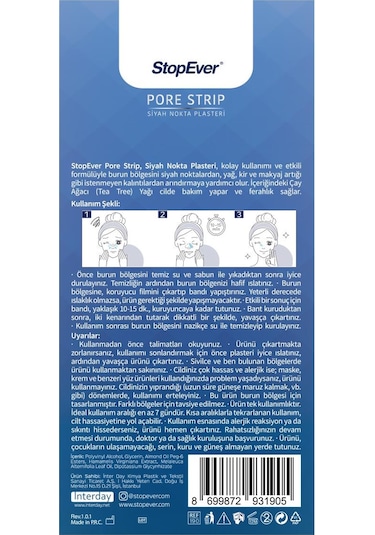 Stopever Pore Strip Siyah Nokta Plasteri - 2X6 Adet