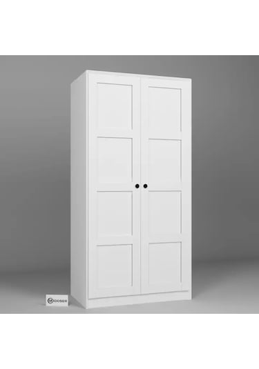 Lucas 4 Kapaklı 6 Raflı Yüklük Gardırop Seti Beyaz 188 Cm. Beyaz