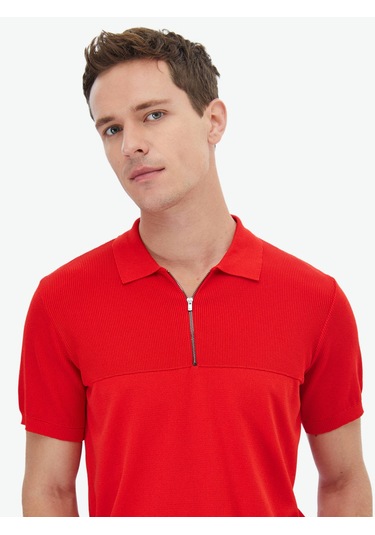 Kip Nar Çiçeği Polo Yaka Jakarlı Triko Çok Renkli