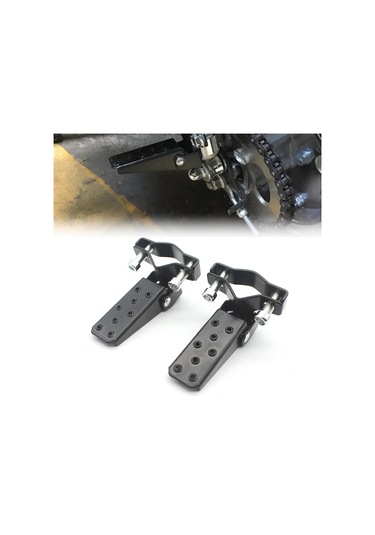 1 Çift Motosiklet Metal Ayak Dayama Pedalları Evrensel - Siyah