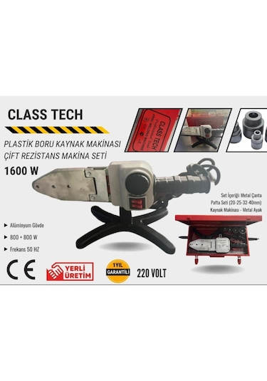 Class Tech Plastik Boru Kaynak Makinesi Metal Gövde 1600w