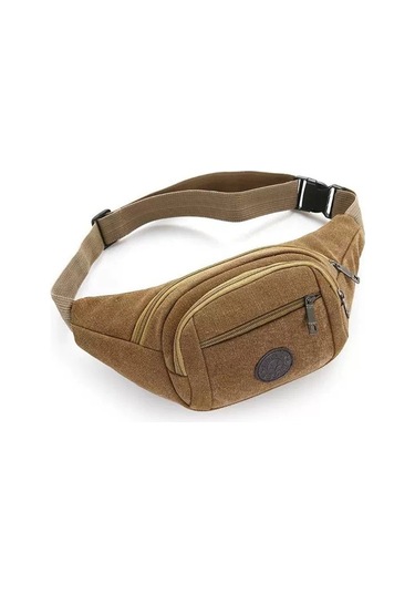 Erkekler İçin Şık Ve Pratik Kanvas Bel Çantası, Spor Aktiviteleri Ve Günlük Kullanım İçin Uygun, Omuz Askılı Çok Amaçlı Çanta, İş Ve Seyahat İçin Fonksiyonel Bel Çantası Kahverengi