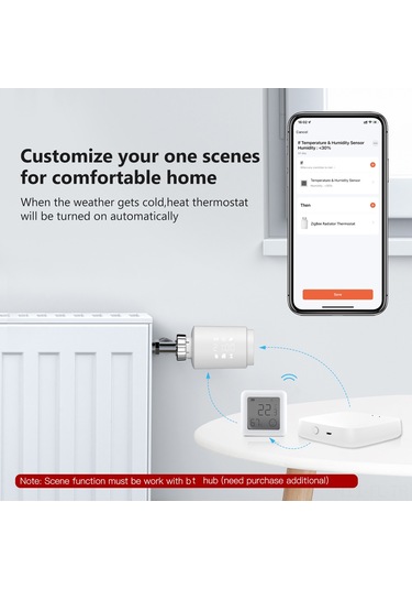 Lemestar Akıllı Ev Bluetooth Nem Ve Sıcaklık Sensörü, Lcd Ekranlı, Gerçek Zamanlı Tespit, Uygulama İle Kontrol Edilebilir