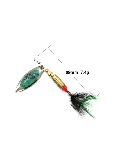 Springsun Hafif Metal Yapay Yem Seti - Döner Pul Desenli, 3 Kancalı, Balık Çekici