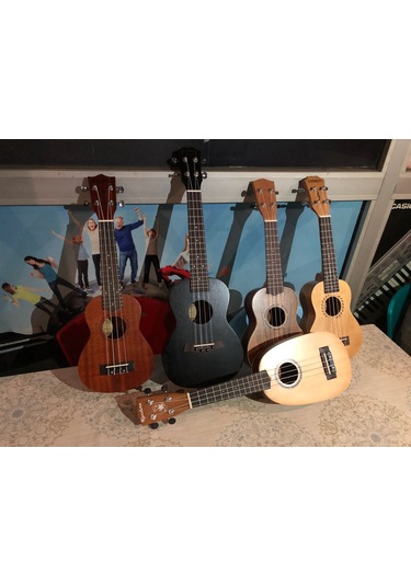 Concert Boy Maun Ağacı Siyah Renk Ukulele Gitar-Kılıflı