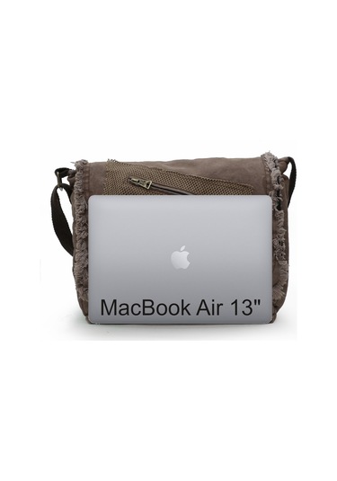 Old Cotton 7136 Kahverengi 14 İnç Laptop Omuz Postacı Çantası Kahve Rengi