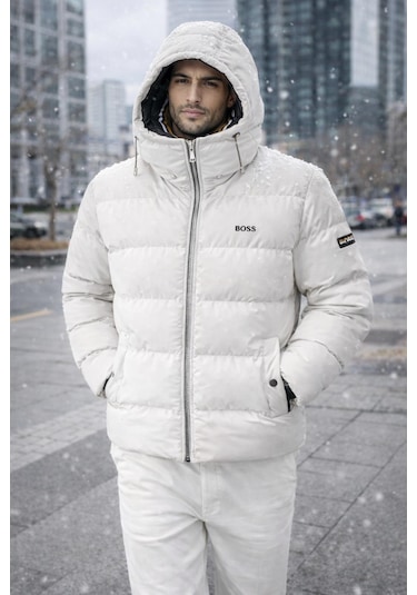 Hugo Boss Erkek Kışlık Mont Beyaz
