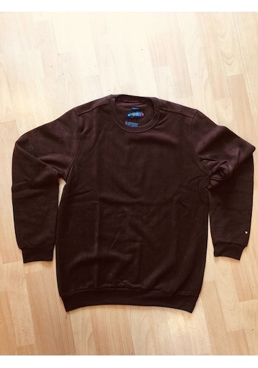 Qwerty Erkek Sıfır Yaka Kadife Kumaş Sweatshirt 001
