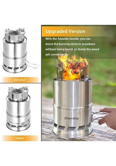 Pazly Kamp Ocağı Ve Sırt Çantası Ocağı, Katlanır Saplı Odun Külü Plaka Gümüş