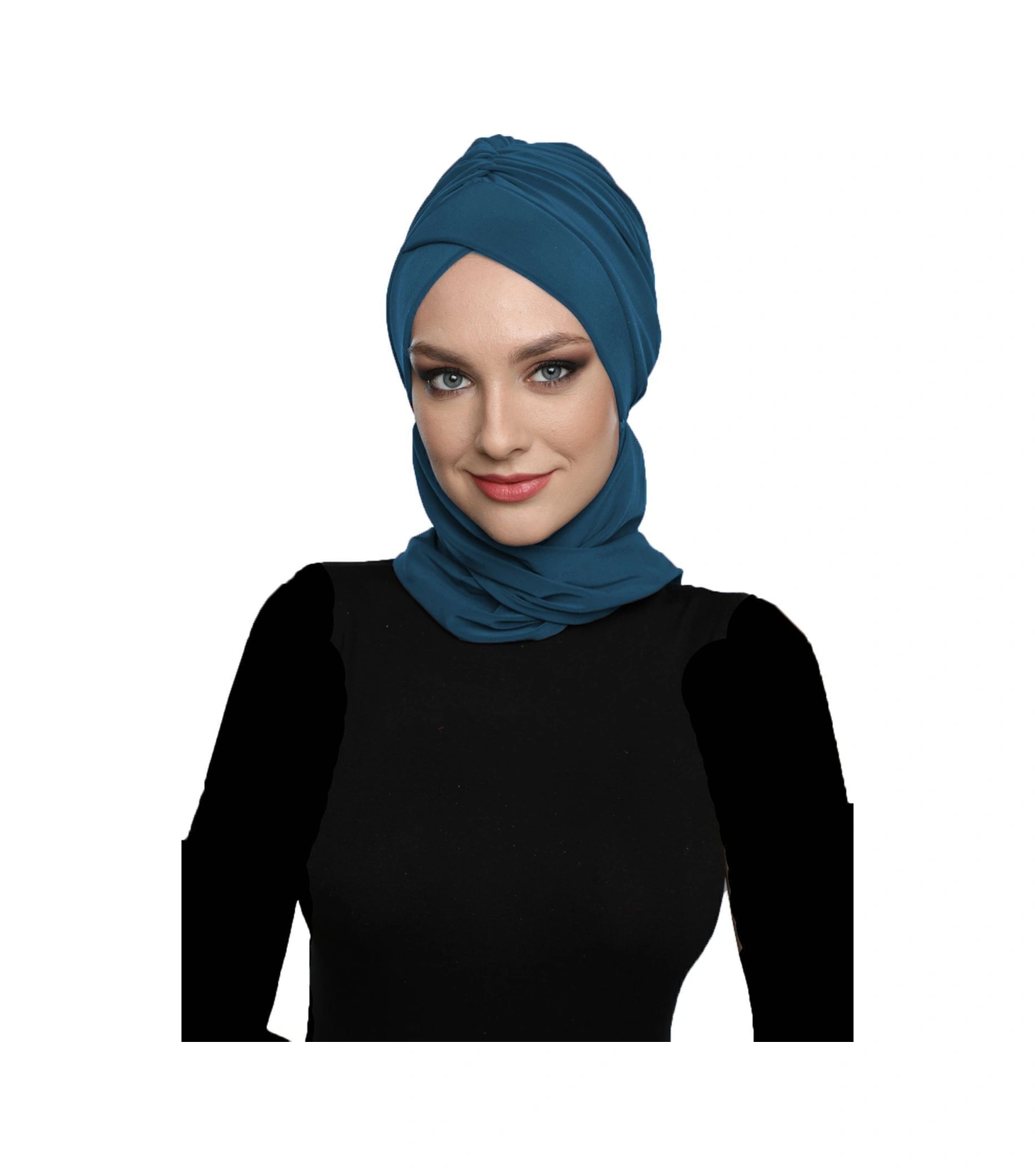 Kardelen Atkılı Astarlı Petrol Hazır Türban Tesettür Havuz Ve Dış Bone Petrol