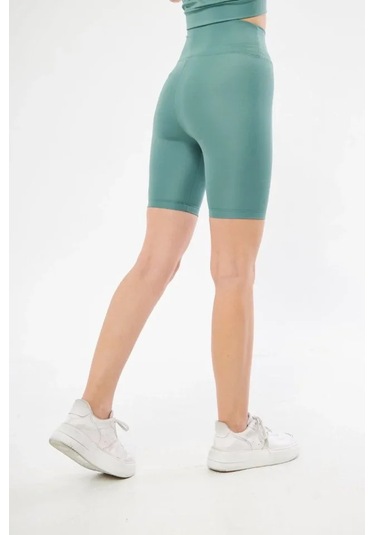 Efnaz Style Yüksek Bel Biker Sporcu Şort - Mint Yeşil Mint Yeşili