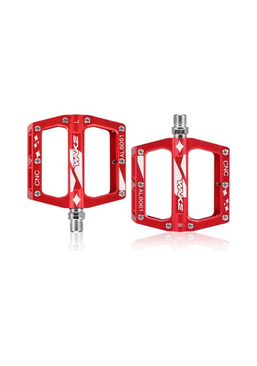 Reedark Wake Bisiklet Pedalları Pd-02 Kırmızı: 6061 Alüminyum, 2 Du Rolman, Kaymazsız Tırnaklı, Hafif Ve Dayanıklı Platform