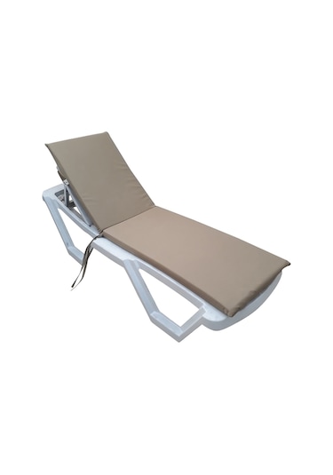 Mirzade Standart Fermuarlı Şezlong Minderi Su Geçirmez Kumaş-açık Bej