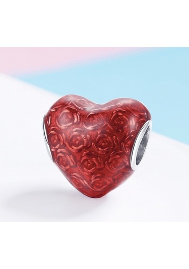 Fastbuy S925 Saf Gümüş Kırmızı Aşk Dıy Bilezik Kolye Boncuk Çok Renkli Takı Çok Renkli