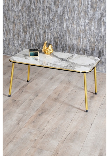 Zigon Sehpa Ve Orta Sehpa Kr Set Çift Gold Efes  Metal