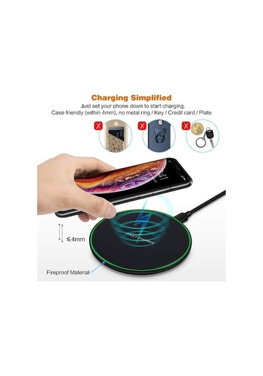 Pazly Toplu Kullanıcılar İçin Qi Kablosuz Hızlı Şarj Cihazı, Kompakt Tasarım, Qc2.0/3.0 Destekli, Geniş Uyumluluk