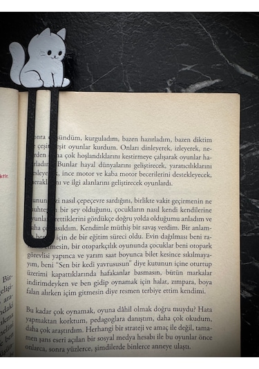 Sevimli Oturan Kedi Şeklinde Kitap Ayracı - Tatlı Kedi Kitap Ayracı