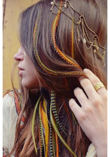 Prodiva Gerçek Sülün Tüyü.Saç Aksesuarı 14 Lü Karışık Renkler